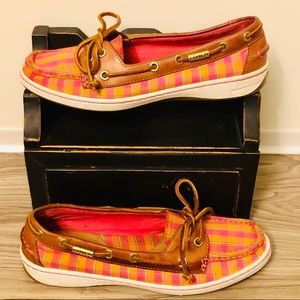 Coach Pink Plaid Loafers